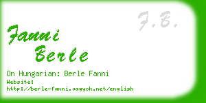 fanni berle business card